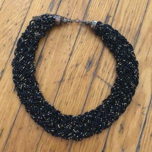 Forever 21 Black and Gold Beaded Collar Necklace